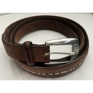 Women’s Territory Ahead Brown Leather Beaded Belt 40